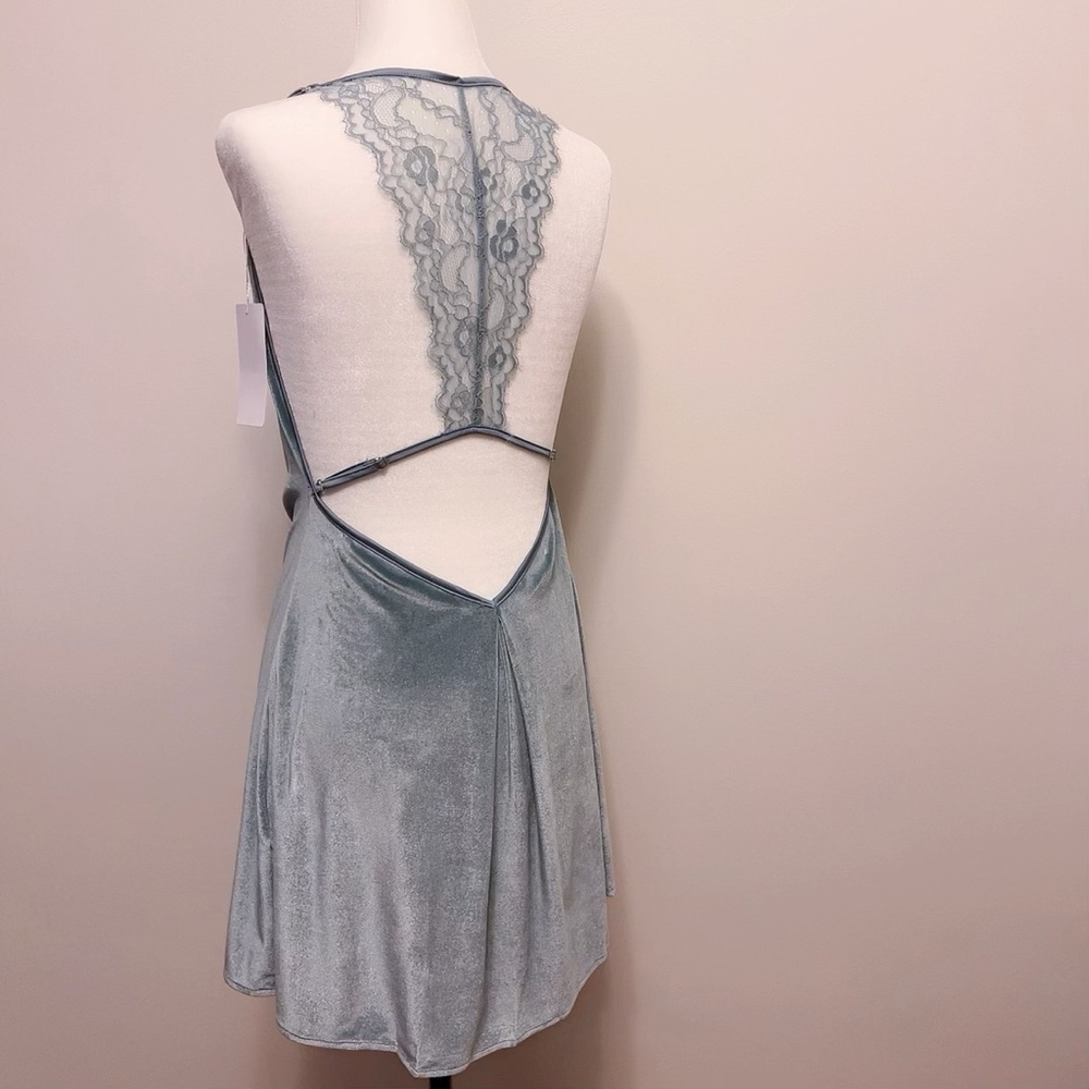 NEW！Velvet Lace Backless Nightgown | Soft Stretchy Chemise | Sexy Sleepwear